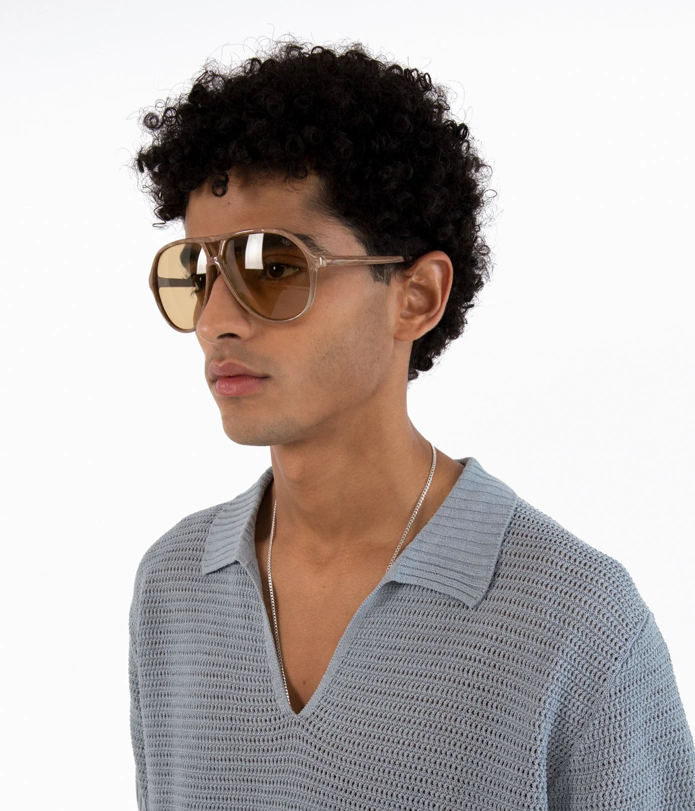 ELLIS-2 Recycled Brown Aviator Sunglasses - Image 9